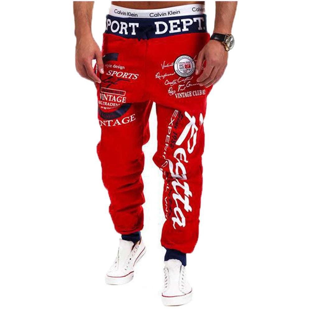 Men's Active Letter Print Joggers Trousers