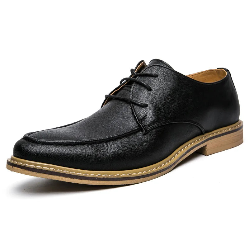 Autumn business casual leather Derby shoes soft soled British formal dress pointed wedding groom leather shoes man