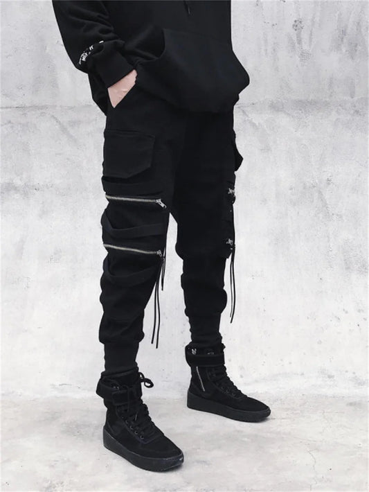 Harajuku Emo Black Cargo Pants Punk Pants Grunge Joggers Men Jeans