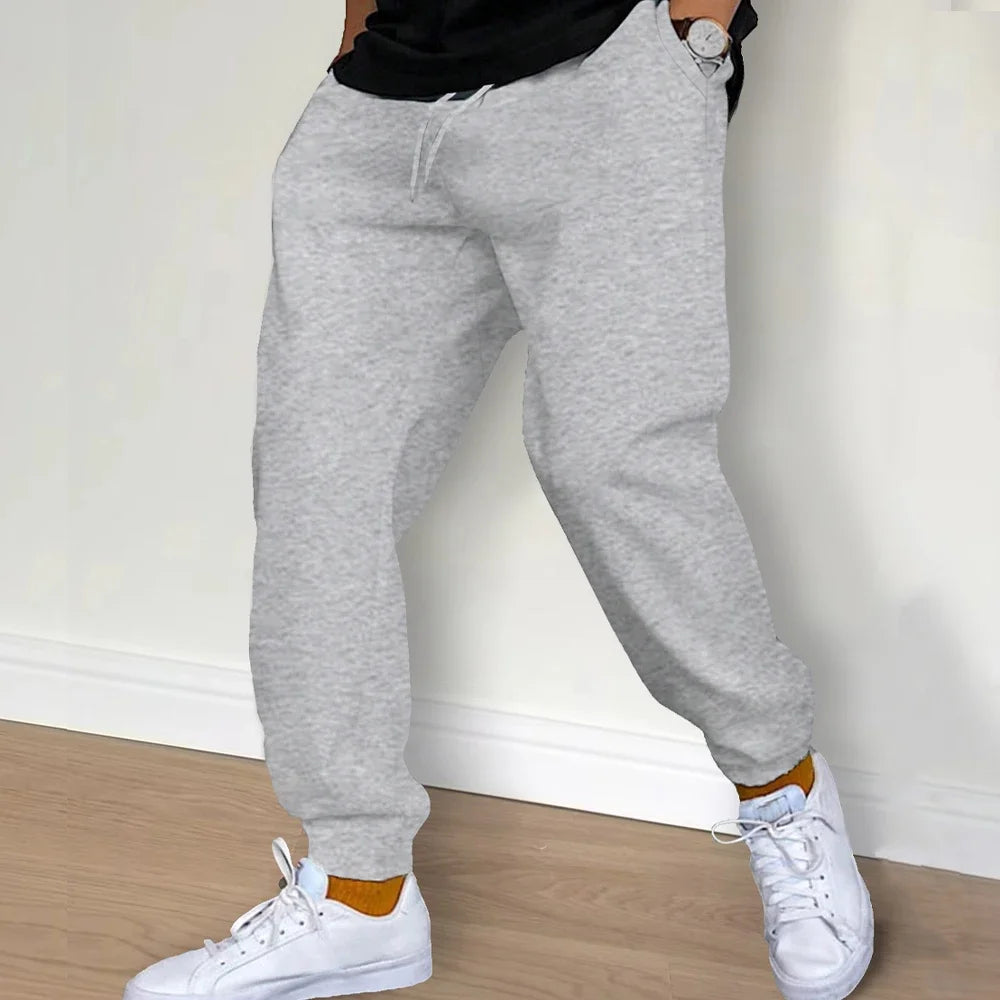 Fleece Men's Sweatpants Loose Sportswear Pants Breathable Trousers