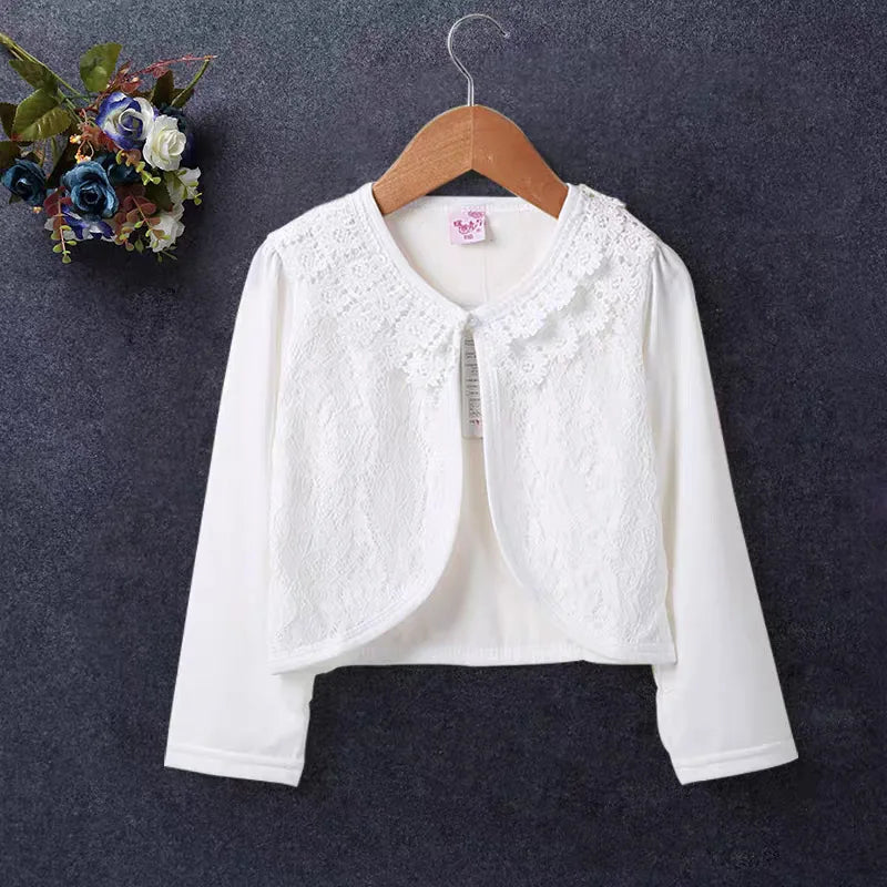 Fashion Short Girls Cape Coat Long Sleeve Thin Kids Clothes Cute Girls Cardigan Outerwear