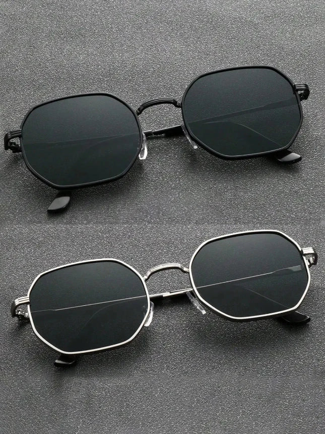 1/2 PCS Unisex Geometric Metal Frame Temperament Fashion Glasses For Outdoor Travel Driving Daily Life Accessories