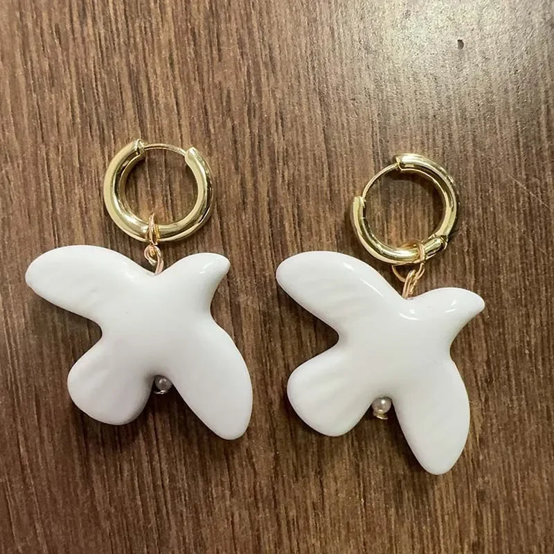 Fashion White Peace Dove Pendant Necklace Earrings for Women