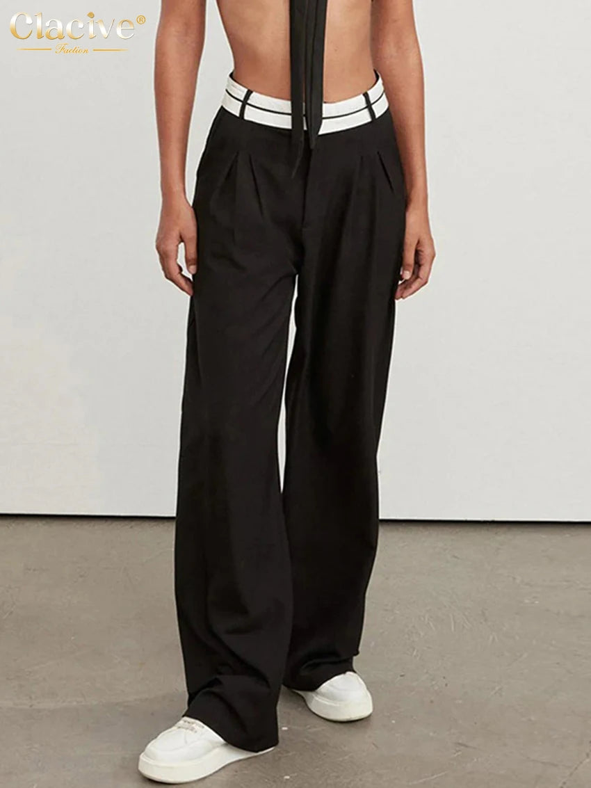 Elegant Loose Gray Office Women Pants