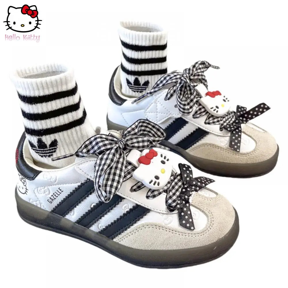 Sanrio Hello Kitty Spring Children's Casual Shoes Girls Sports Shoes Fashion Sports Children's Board Shoes Non-Slip Soft Soled