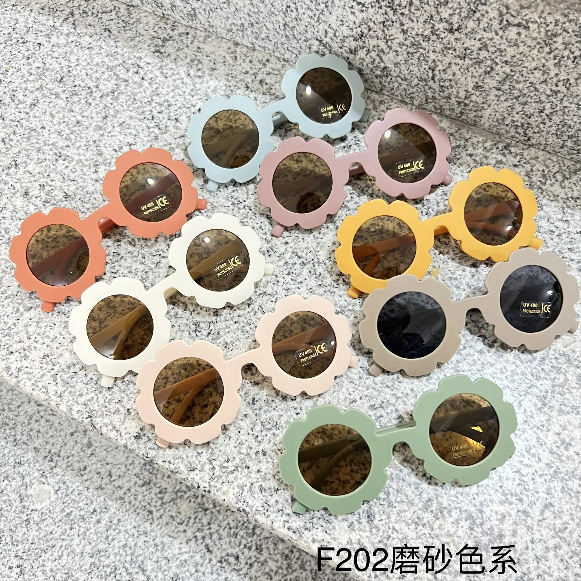 2023 new cute children's frosted glasses  color series baby sunglasses