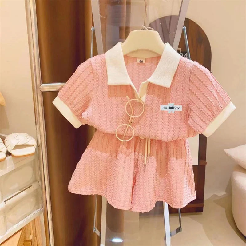 Girls Clothes Short Sleeve Top+Shorts