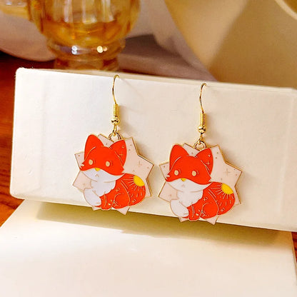Fashion Cute Enameled Animal Dangle Drop Earrings