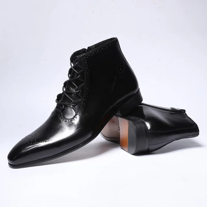 Genuine Leather Mens Ankle Boots