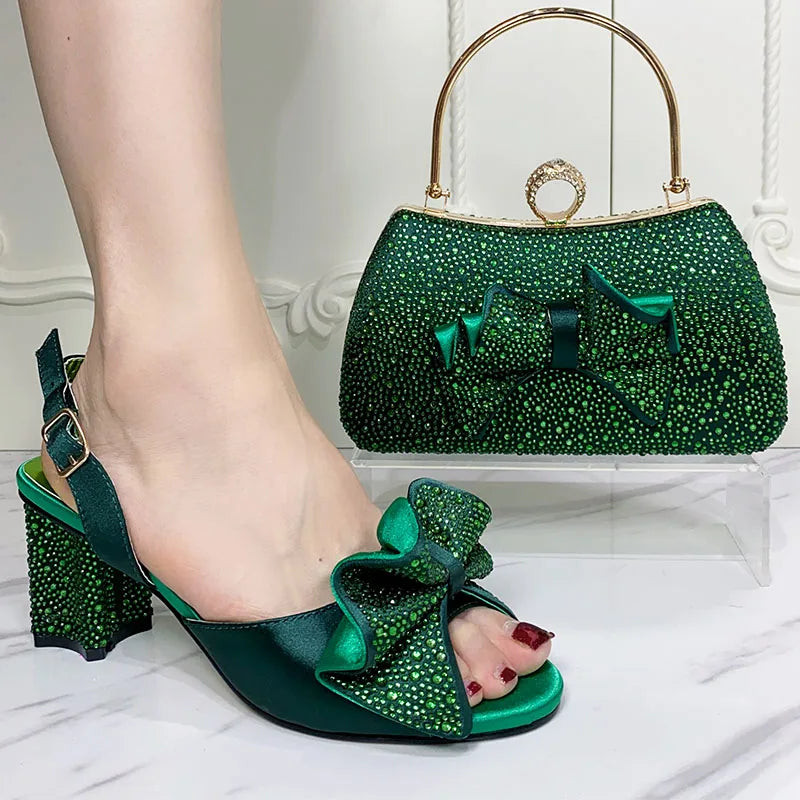 Italian Design Evening Shoes And Bags Pair