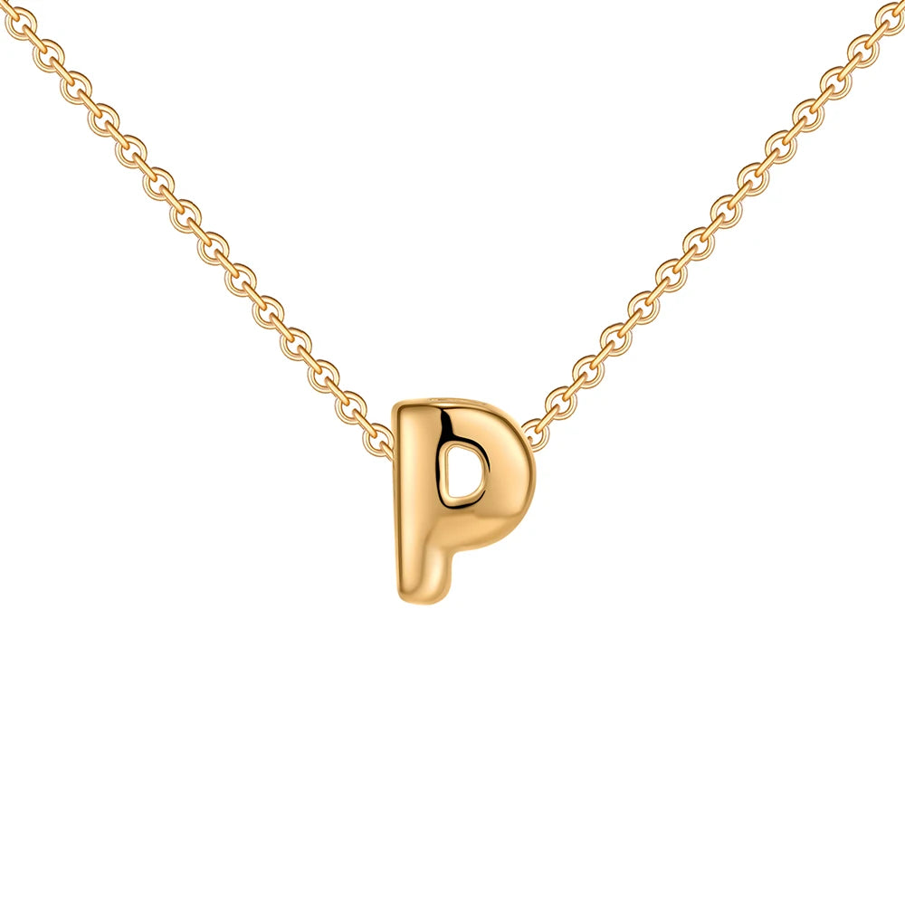 Dainty Mini Bubble Letter Necklace for Women