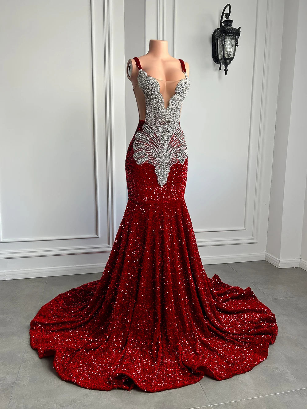 Gorgeous Long Prom Dresses Mermaid Style Luxury Sparkly Silver