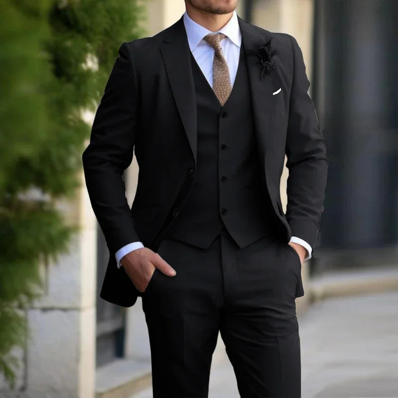 3 Pieces Beige Suits for Men
