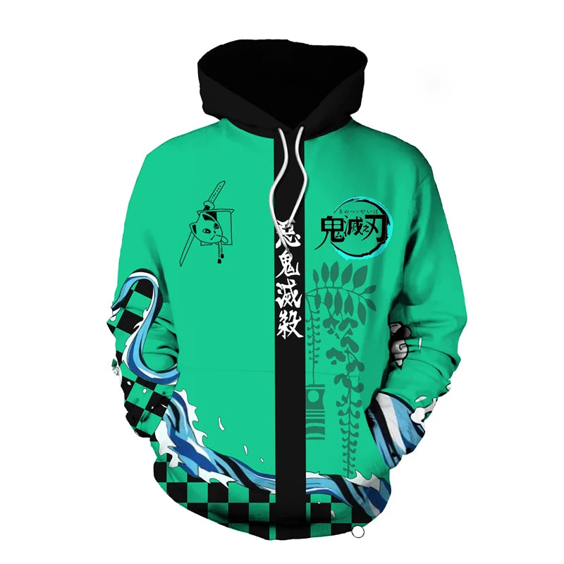 Anime Demon Slayer 3D Hoodie Sweatshirts Agatsuma Zenitsu Tomioka Giyuu