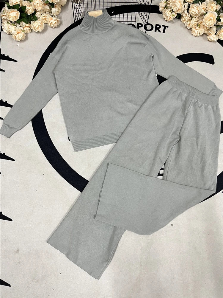 Women Sets Knitted Tracksuit