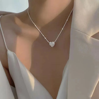 Popular Silver Colour Sparkling Chain Choker Necklace For Women