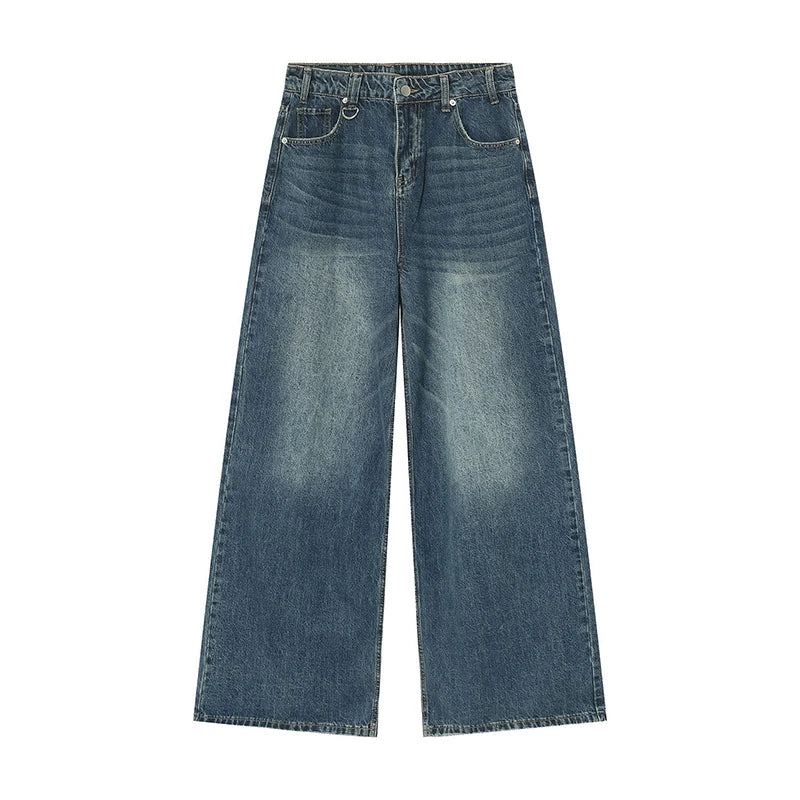 Vintage Men's Baggy Denim Trousers Streetwear Wide Leg Pants