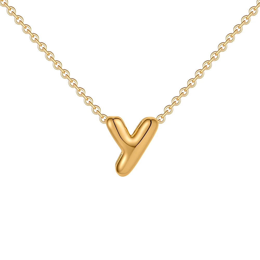 Dainty Mini Bubble Letter Necklace for Women
