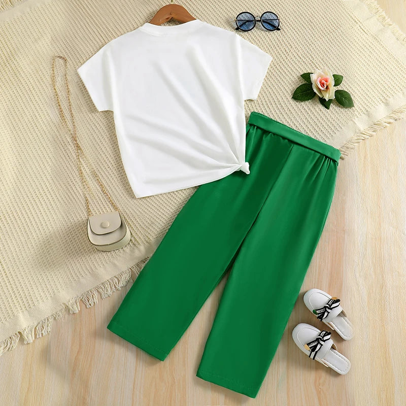 Girl Minimalist Cartoon Print Top