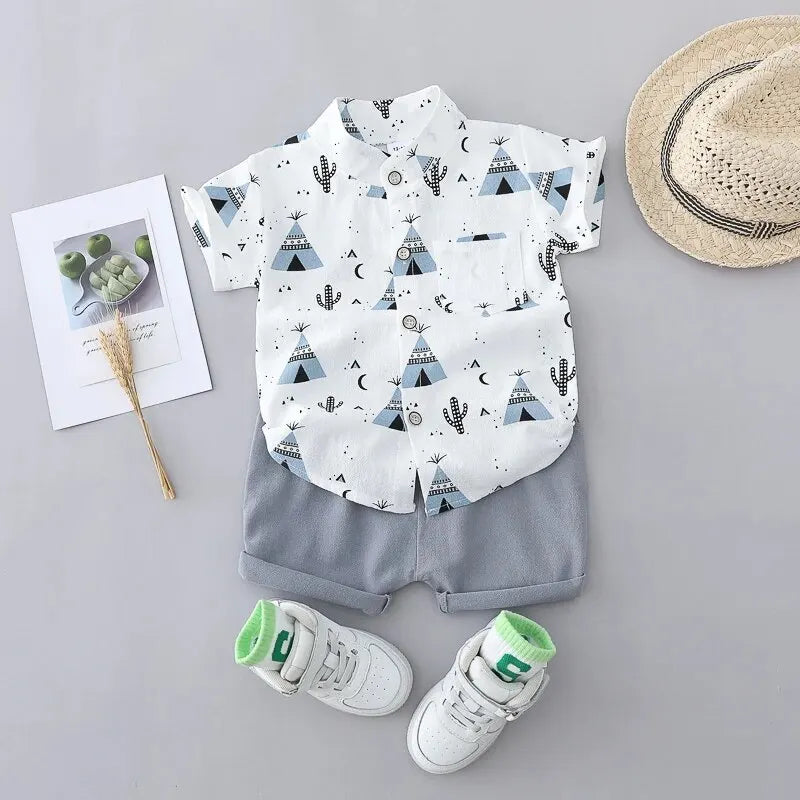 2PCS Children's Short Sleeved Shorts