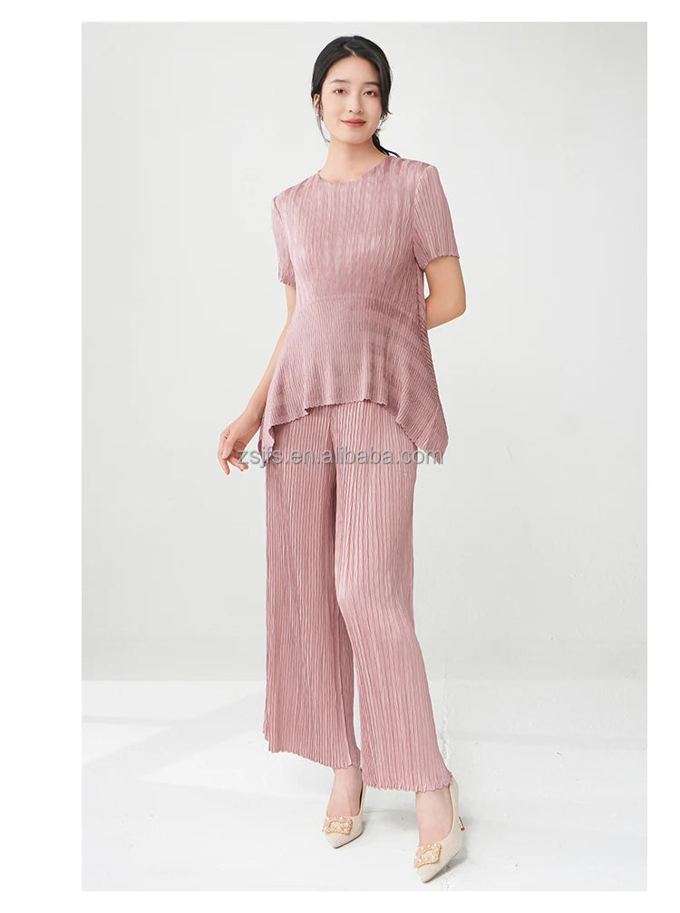 Women's pleated office casual suit