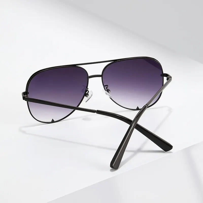 European And American Retro Style Double Beam Toad Mirror Men and Women Metal Sunglasses