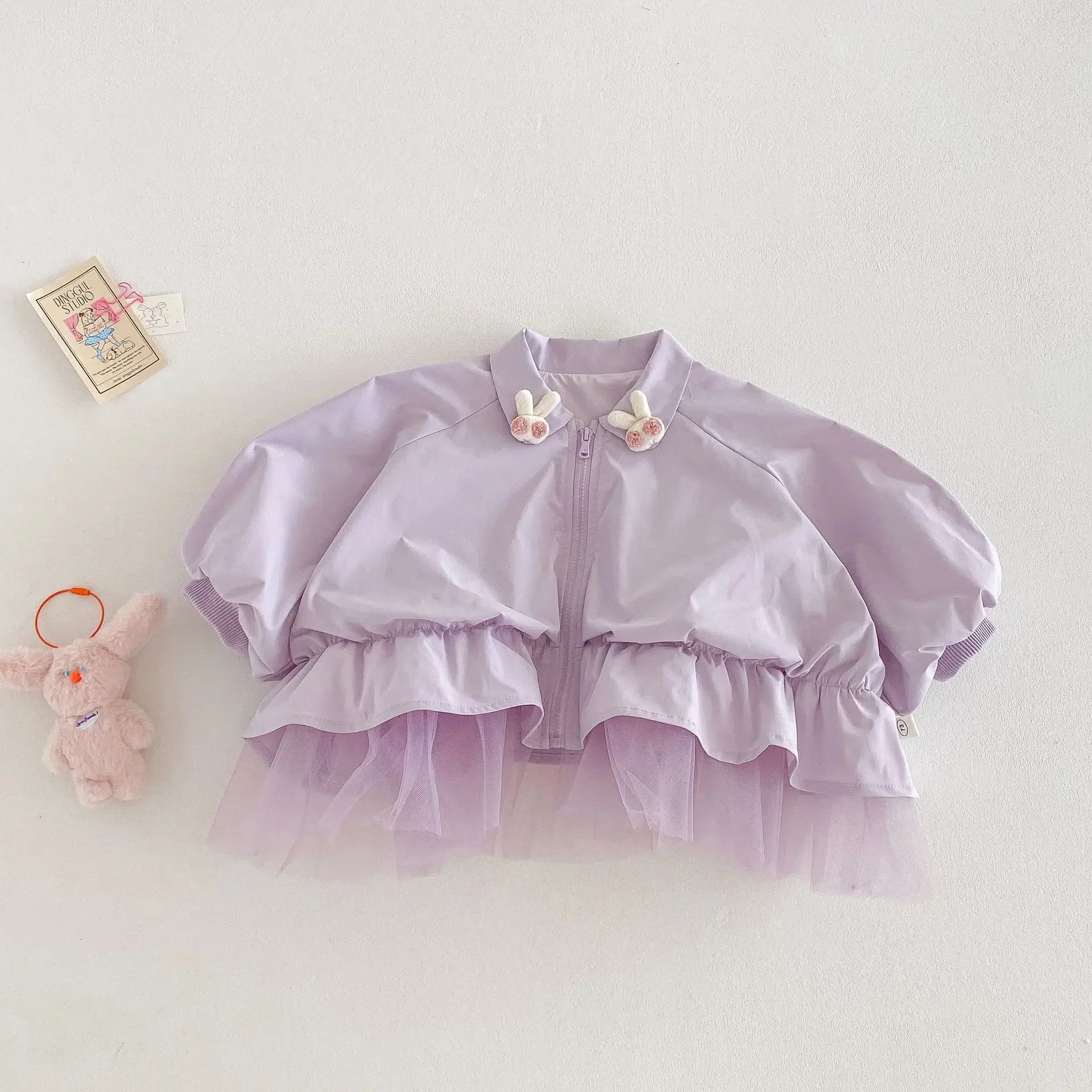 Baby Girl Solid Color Trench Coat