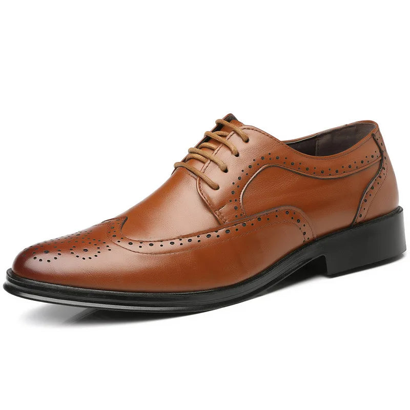 Handcrafted Men's Oxford Leather Shoes – Brown, Formal Business Wear, EU 40–48