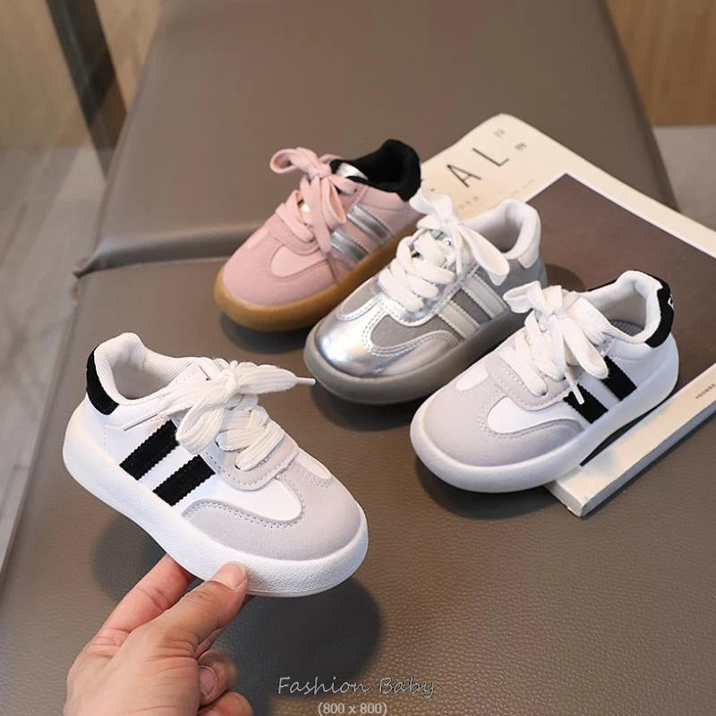 Children's Sneakers Kids Fashion Design White Non-slip Casual Shoes Boys Girls Hook Breathable Sneakers Toddler Outdoor Shoes