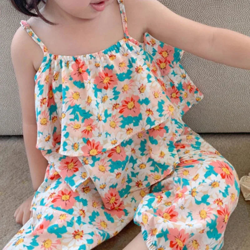 baby Girls' Suits Cute Floral Vest