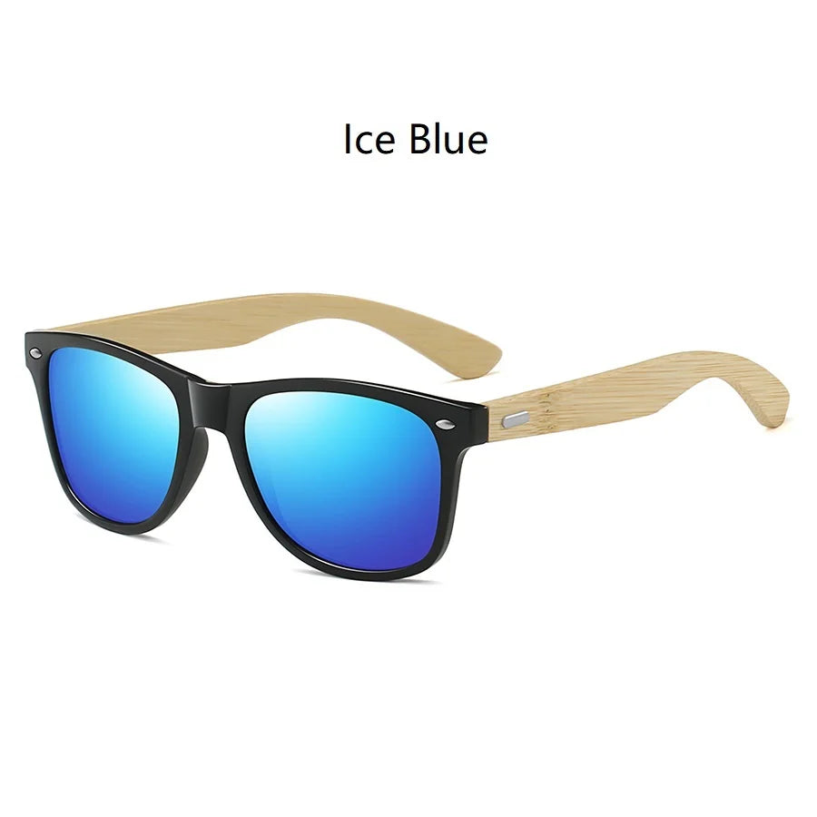 Fashion Bamboo Wood Vintage Square Sunglasses Men Women Luxury Brand Designer Sun Glasses Wooden Driving Fishing Eyewear