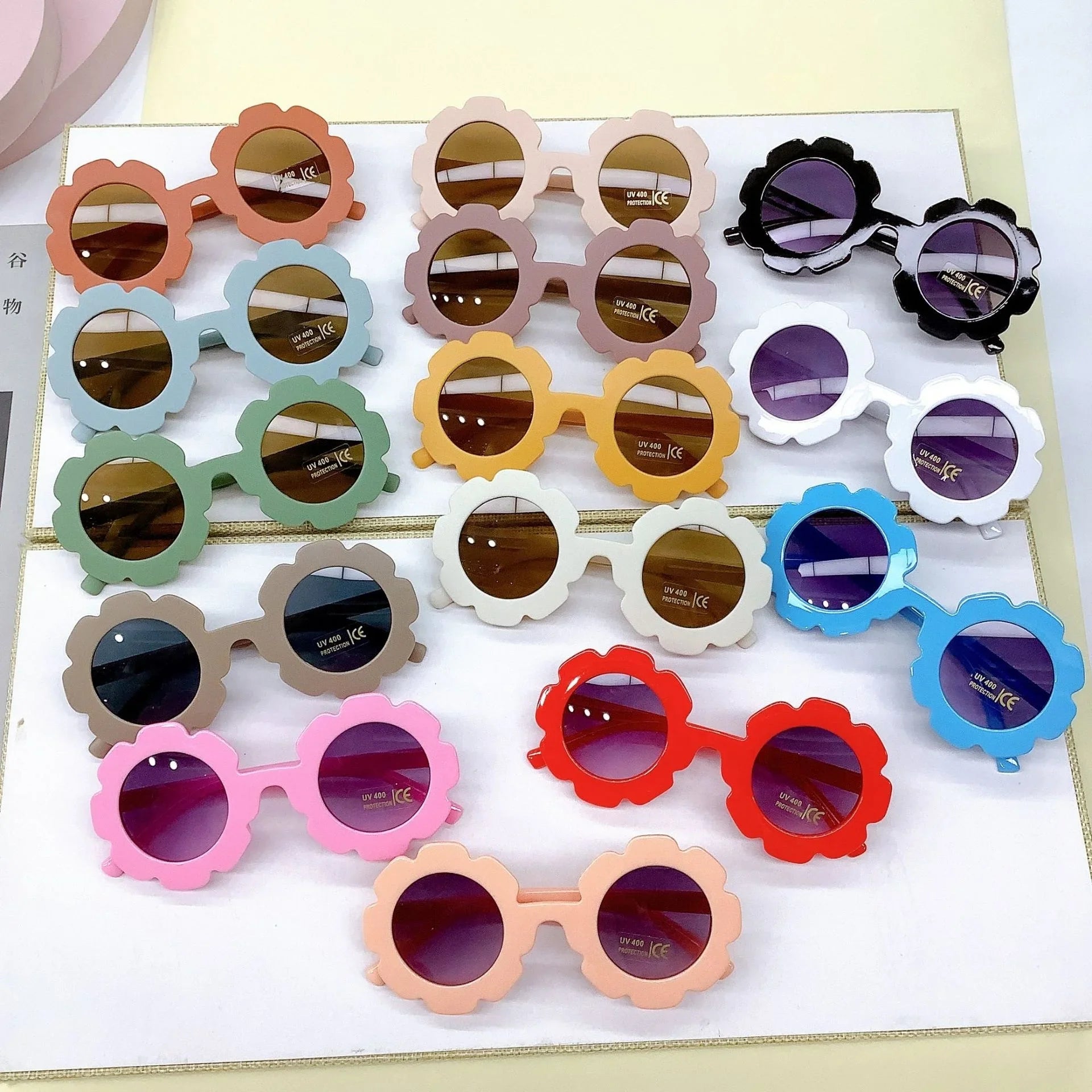 2023 new cute children's frosted glasses  color series baby sunglasses