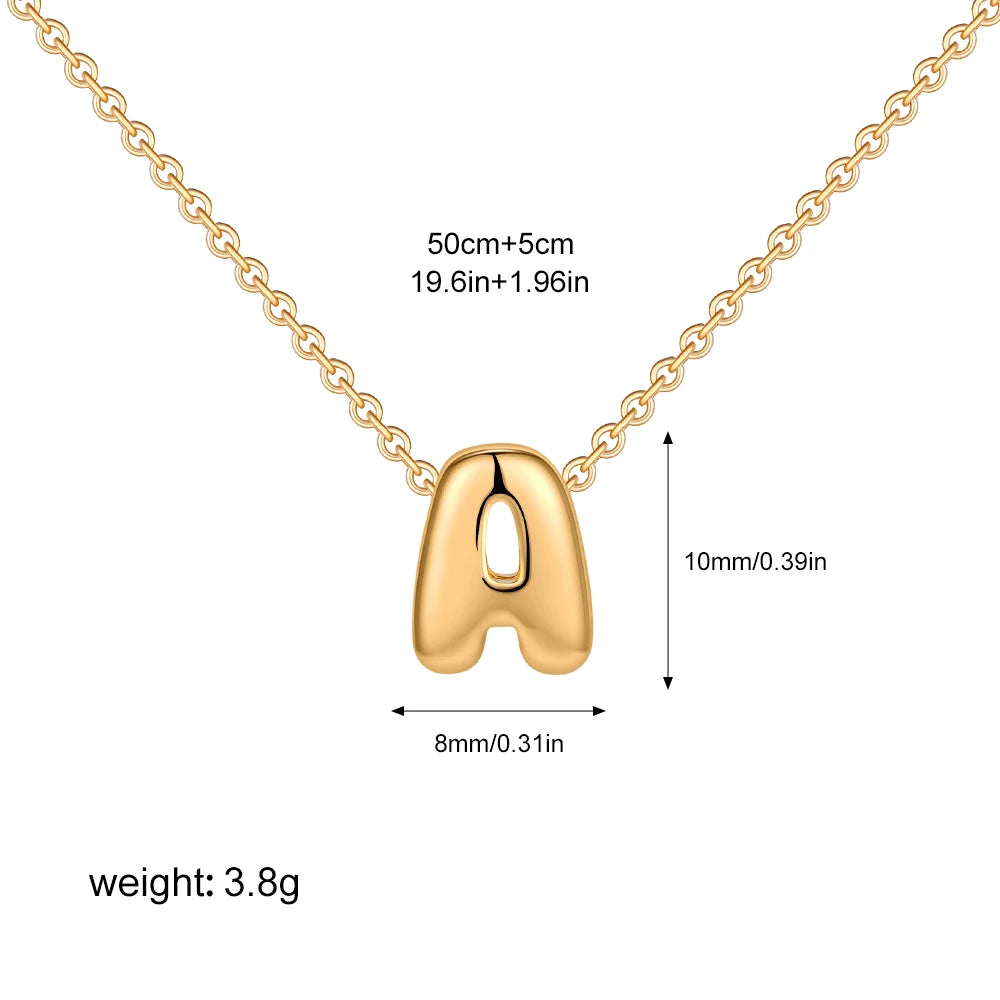 Dainty Mini Bubble Letter Necklace for Women
