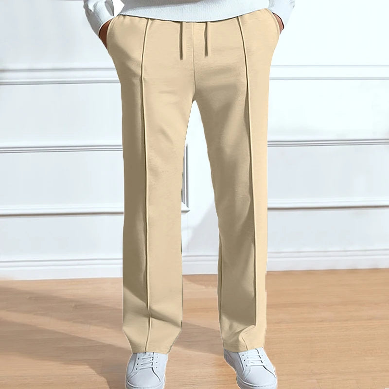 2024 Spring/Summer Hot Selling Men's Fashionable Casual Solid Color Pants Loose Tight Cord Straight Pants