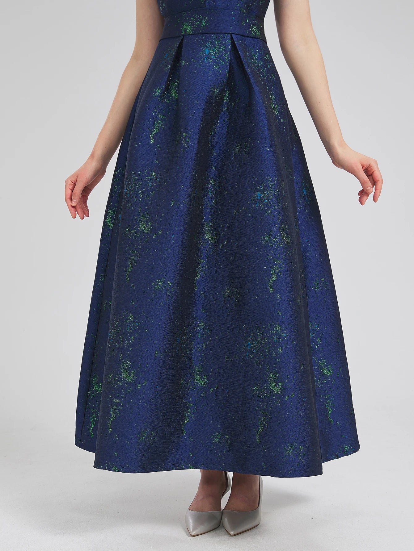 Women Elegant Long Maxi Dress Floral Jacquard Dress
