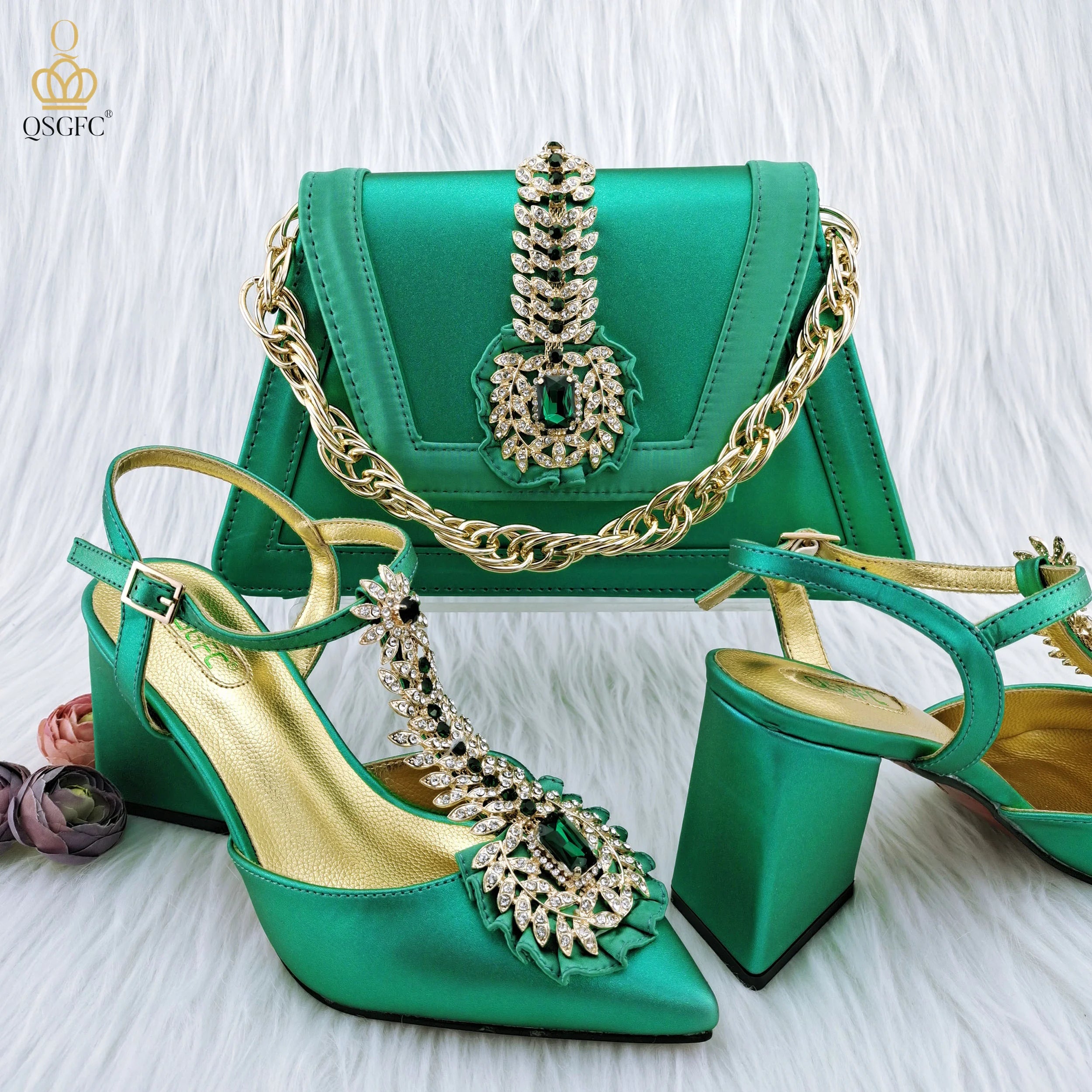 Royal Blue Noble Three-Dimensional Bag With Elegant High Heels
