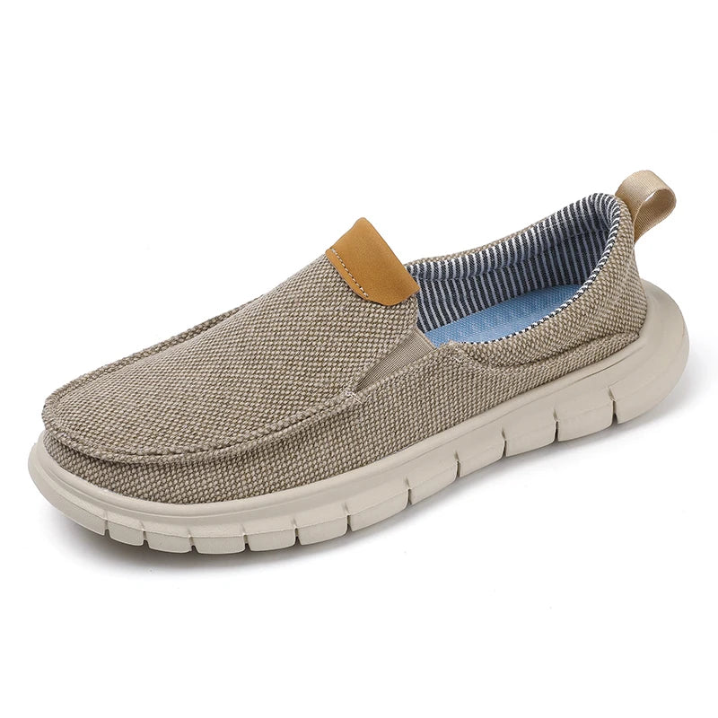 British Style Men Canvas Outdoor Casual Loafers Fashion Slip on Soft Flats Simple Comfy Handmade Driving Boat Shoe Designer Shoe