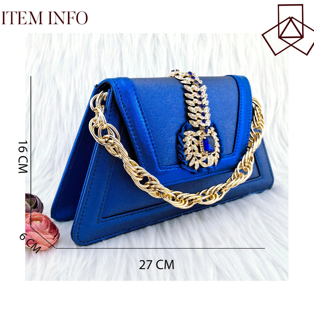 Royal Blue Noble Three-Dimensional Bag With Elegant High Heels