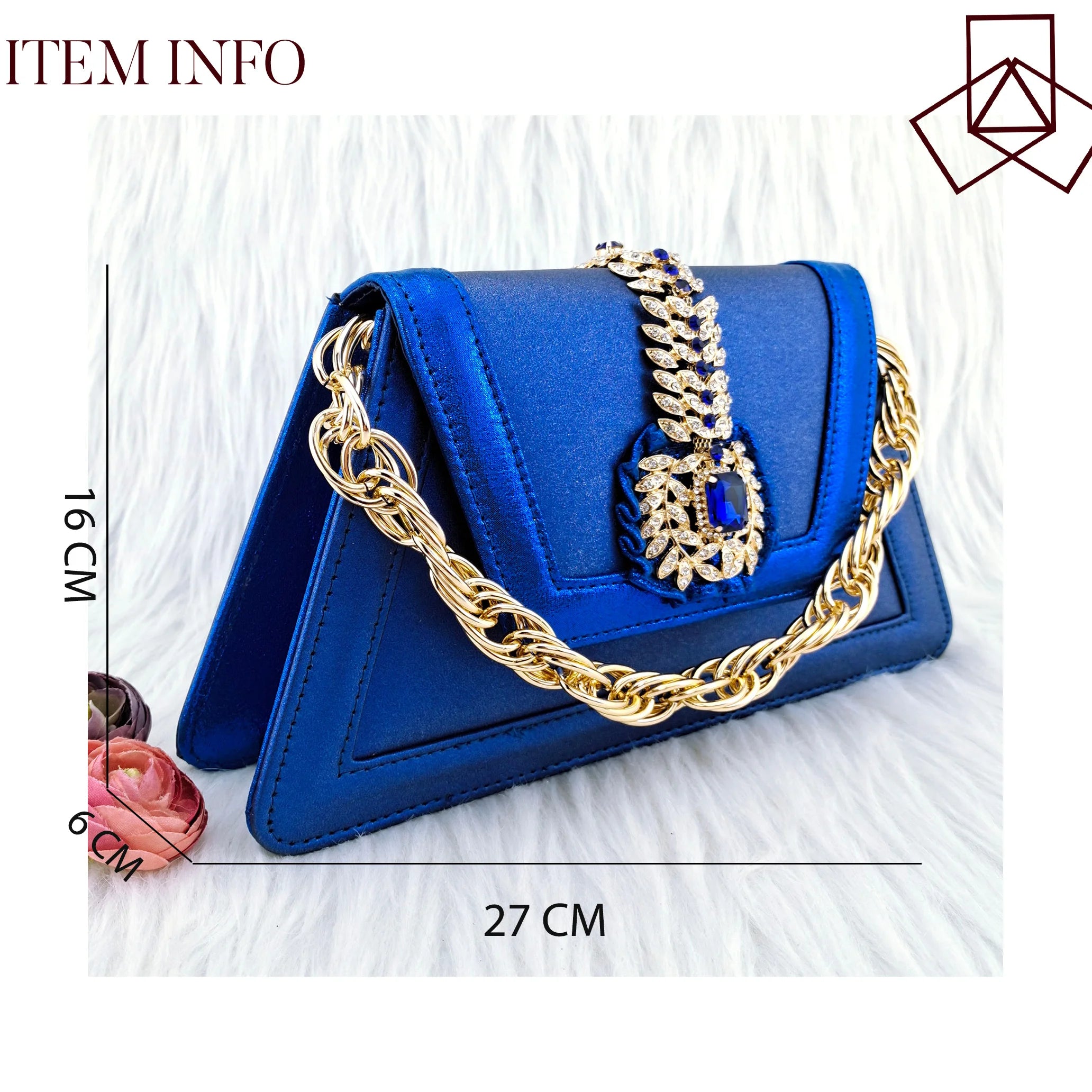 Royal Blue Noble Three-Dimensional Bag With Elegant High Heels