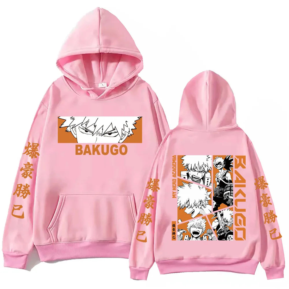 Anime  My Hero Academia Bakugo Hoodie Harajuku Hip Hop Pullover Tops Fans Gift