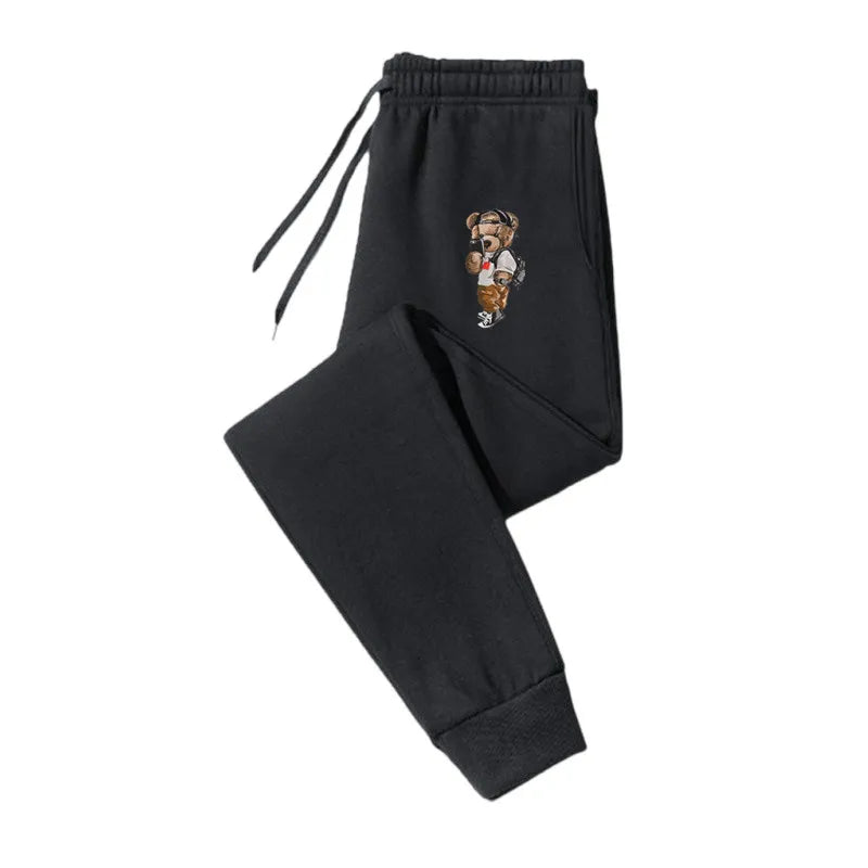 Drawstring Polyester Fiber Embroidery Casual Trousers
