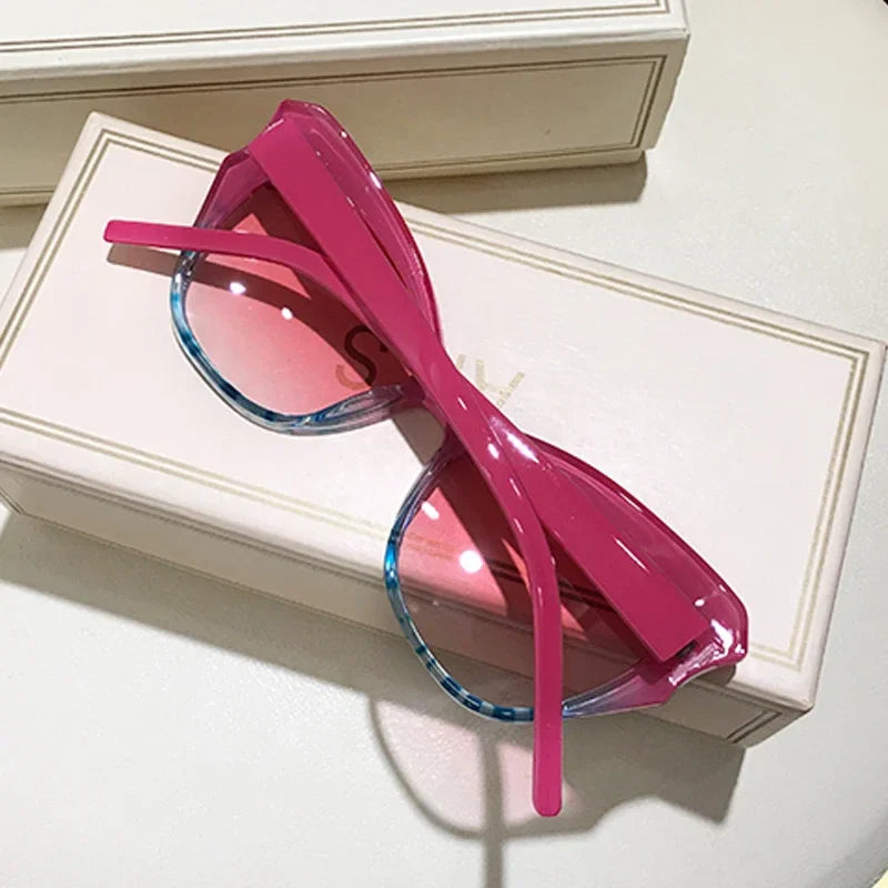 Cat Eye Vintage Sunglasses Women Brand Designer Fashion Gradient Sun Glasses Female Retro Mirror Outdoors Shades Oculos De Sol