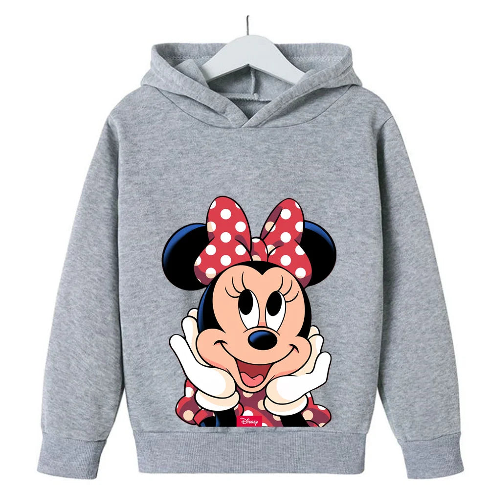 New Mickey Mouse Hoodies Disney Minnie mouse Girls Kids Sweatshirt Baby boy Clothes Tops Cute Children Spring Pullover Clothing