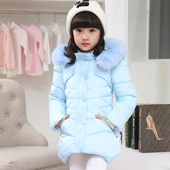 Girls Coat Fashion Long Hooded Outerwear