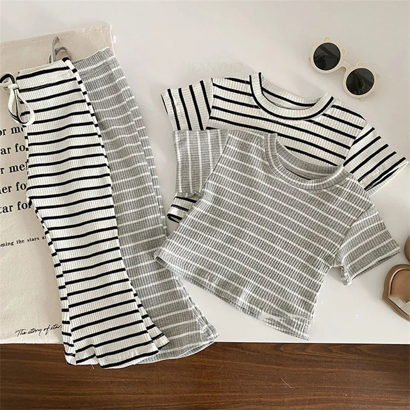 Girls Fashion Striped Sets