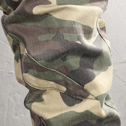 Vintage Men Jeans Camo Trousers Elastic Slim Fit Hip Hop Jeans