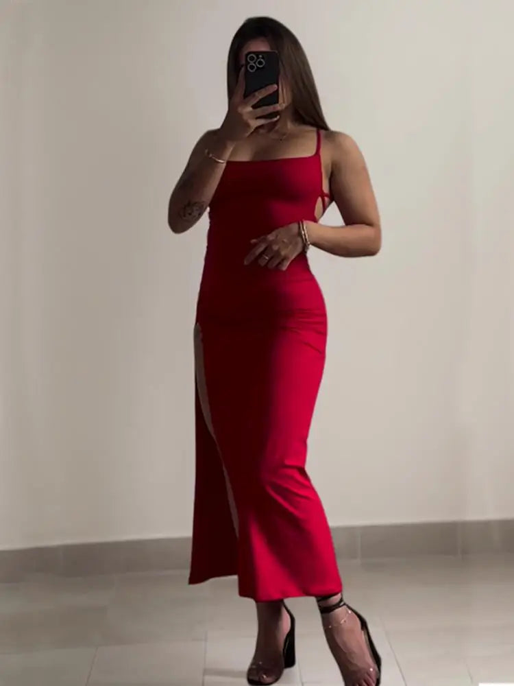 High sensibility halter strap Spice Girl bag hip dress