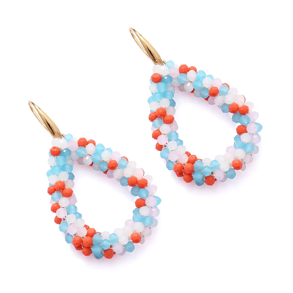 Mixed Color Big Drop Earrings for Women