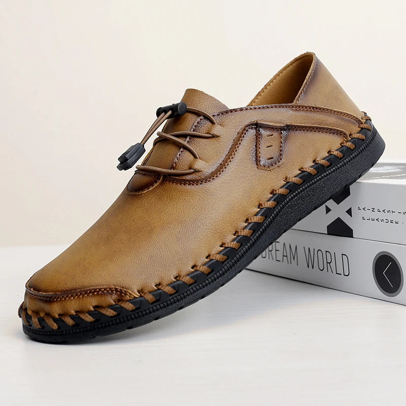 Handmade Leather Men's Penny Loafers Casual Office Business Shoes Fashion Party Wedding Moccasins Formal Male Slip on Footwear