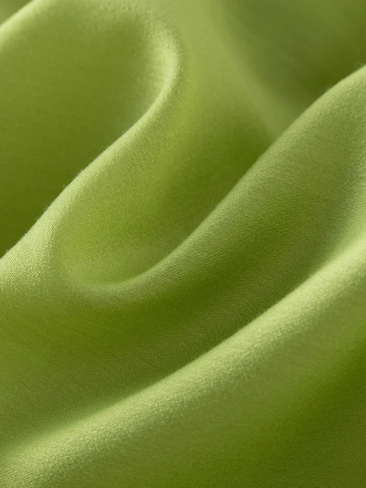 DUSHU French Vintage Tie Waist Dress Summer 2023 New Fresh Dress For Women Green Black Women Hight Waist Dress For Women